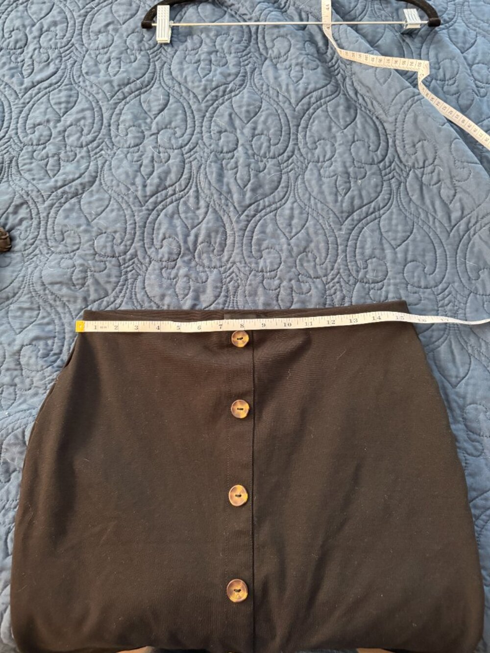 Sanctuary Black Stretch Knit Button Front Midi Skirt Size Large - Picture 6 of 9